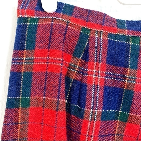 Vintage Pendleton Skirt Women's size 14 Red Blue Green Tartan Plaid Wool Lined - Picture 2 of 9